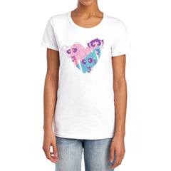 Powerpuff Girls Powerpuff Heart Women's 18/1 Cotton Short-Sleeve T-Shirt