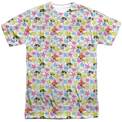 Powerpuff Girls Powerpuff Pattern Men's Regular Fit Polyester Short-Sleeve T-Shirt