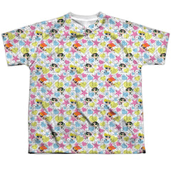 Powerpuff Girls Powerpuff Pattern Youth Regular Fit Poly Short-Sleeve T-Shirt