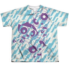 Powerpuff Girls Purple Pattern Youth Regular Fit Poly Short-Sleeve T-Shirt