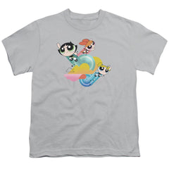 Powerpuff Girls Spiral Streaks Youth 18/1 100% Cotton Short-Sleeve T-Shirt