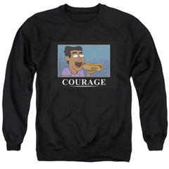 Rick And Morty Courage Poster Men's Crewneck 50 50 Poly Long-Sleeve T-Shirt