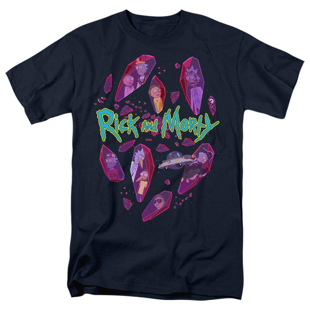 Rick And Morty Death Crystal Futures Men's 18/1 Cotton Short-Sleeve T-Shirt