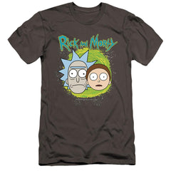 Rick And Morty Floating Heads Men's Ultra-Soft 30/1 Cotton Slim Short-Sleeve T-Shirt