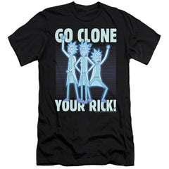 Rick And Morty Go Clone Your Rick Men's Ultra-Soft 30/1 Cotton Slim Short-Sleeve T-Shirt