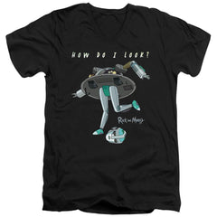 Rick And Morty How Do I Look? Men's 30/1 Cotton Slim V-Neck T-Shirt