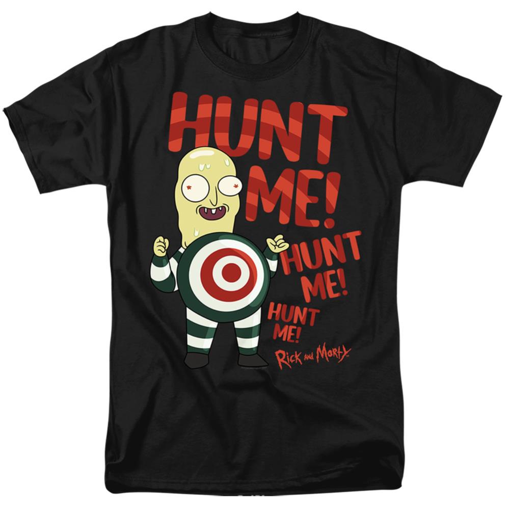 Rick And Morty Hunt Me Men's 18/1 Cotton Short-Sleeve T-Shirt