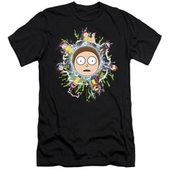 Rick And Morty Multiple Morty Men's Ultra-Soft 30/1 Cotton Slim Short-Sleeve T-Shirt