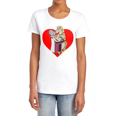 Rick And Morty Rick And Horse Kiss Women's 18/1 Cotton Short-Sleeve T-Shirt