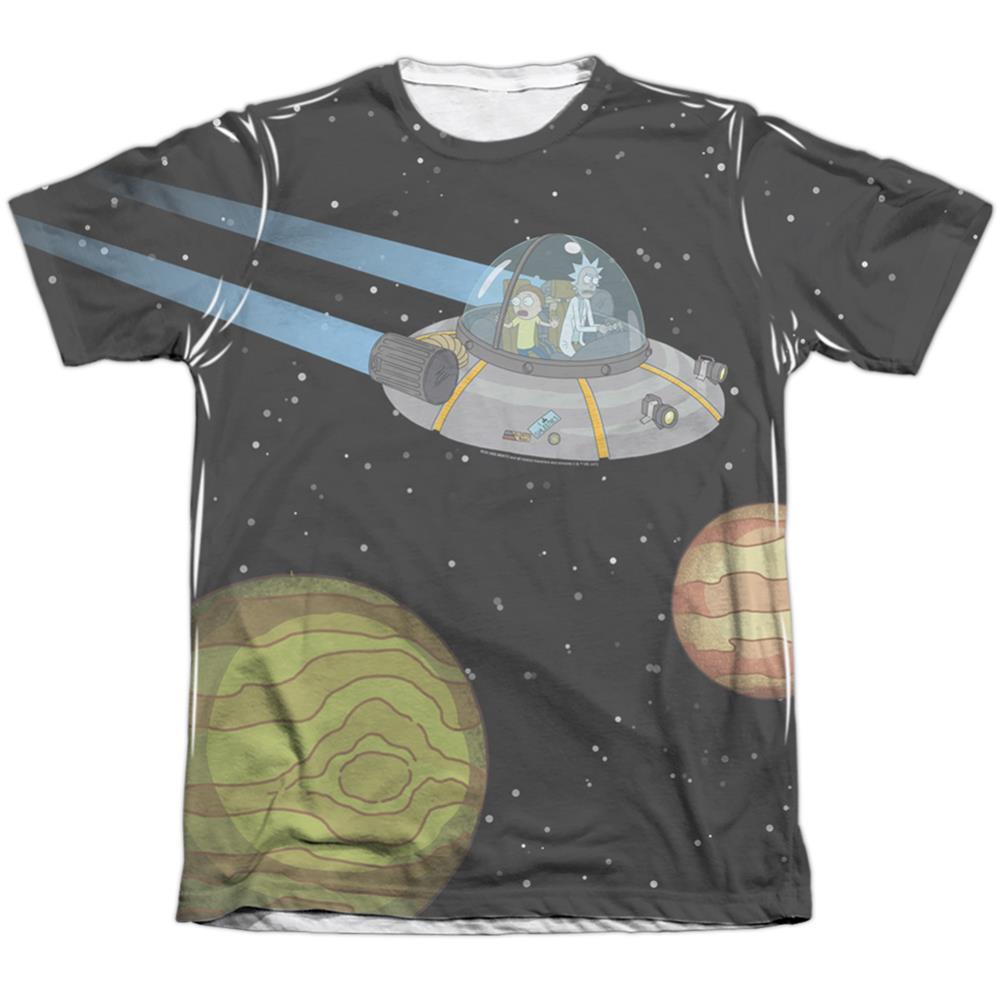 Rick And Morty Rick And Morty In Space Men's Regular Fit Poly Cotton Short-Sleeve T-Shirt