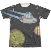 Rick And Morty Rick And Morty In Space Men's Regular Fit Poly Cotton Short-Sleeve T-Shirt
