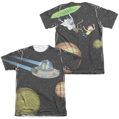 Rick And Morty Rick And Morty In Space Men's Regular Fit Poly Cotton Short-Sleeve T-Shirt