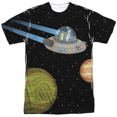 Rick And Morty Rick And Morty In Space Men's Regular Fit Polyester Short-Sleeve T-Shirt