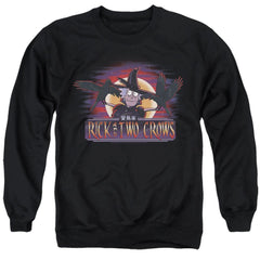 Rick And Morty Rick And Two Crows Men's Crewneck 50 50 Poly Long-Sleeve T-Shirt