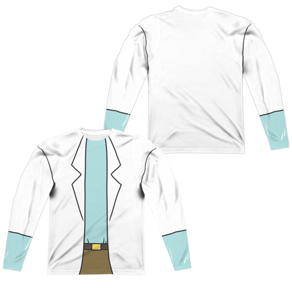 Rick And Morty Rick Lab Coat Men's Regular Fit Polyester Long-Sleeve T-Shirt