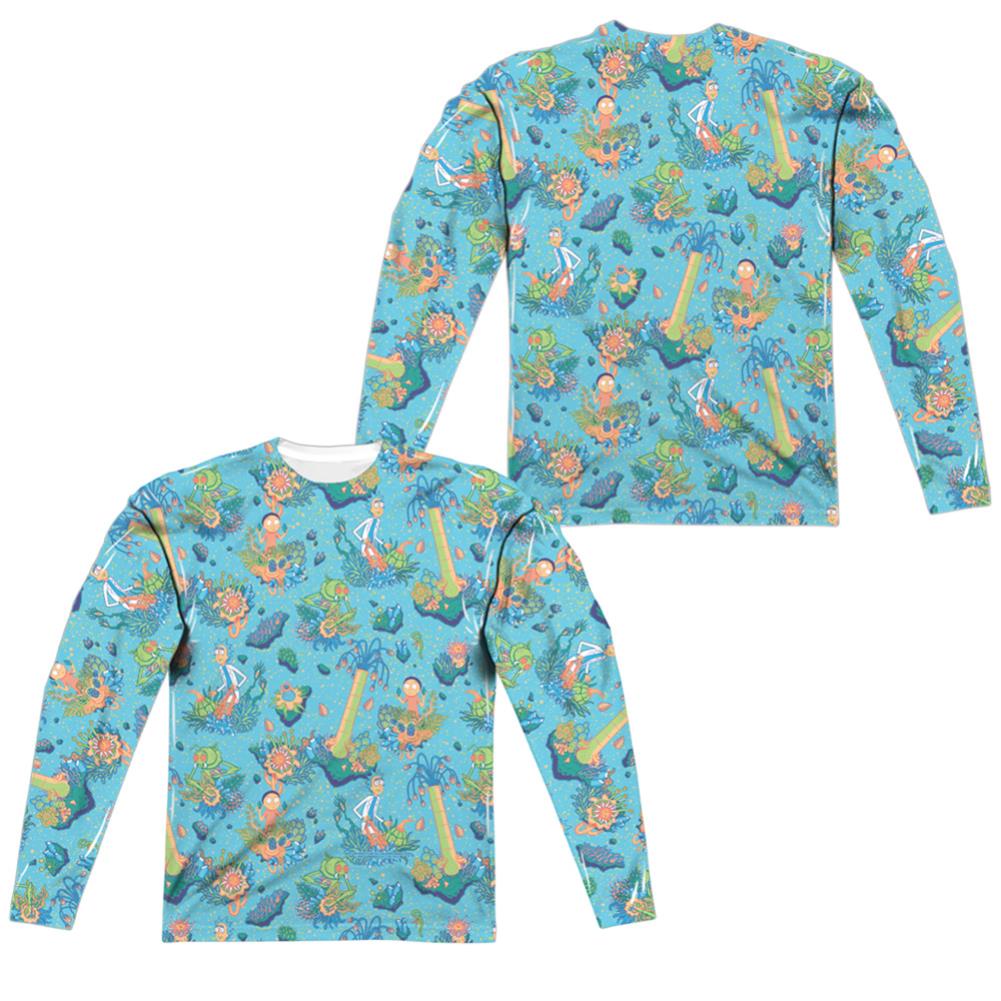 Rick And Morty Ricktanical Men's Regular Fit Polyester Long-Sleeve T-Shirt