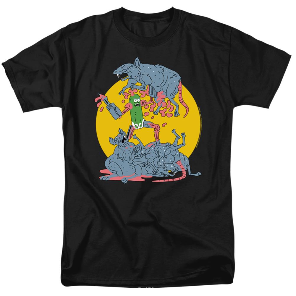Rick And Morty The Adventures Of Pickle Rick Men's 18/1 Cotton Short-Sleeve T-Shirt