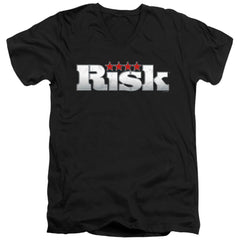 Risk Logo Men's 30/1 Cotton Slim V-Neck T-Shirt
