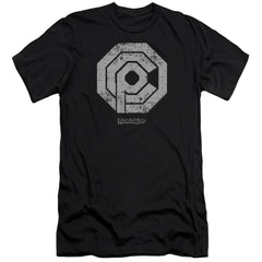 Robocop Distressed Ocp Logo Men's Ultra-Soft 30/1 Cotton Slim Short-Sleeve T-Shirt