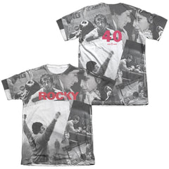 Rocky 40th Anniversay Collage (Front/Back Print) Men's Regular Fit Poly Cotton Short-Sleeve T-Shirt