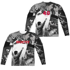 Rocky 40th Anniversay Collage (Front/Back Print) Men's Regular Fit Polyester Long-Sleeve T-Shirt