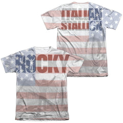 Rocky America (Front/Back Print) Men's Regular Fit Poly Cotton Short-Sleeve T-Shirt