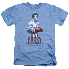 Rocky Balboa Men's 30/1 Heather 60 40 Poly Short-Sleeve T-Shirt