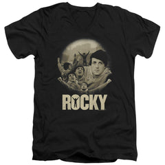 Rocky Feeling Strong Men's 30/1 Cotton Slim V-Neck T-Shirt