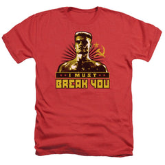 Rocky IV I Must Break You Men's 30/1 Heather 60 40 Poly Short-Sleeve T-Shirt