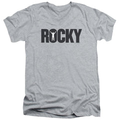 Rocky Logo Men's 30/1 Cotton Slim V-Neck T-Shirt