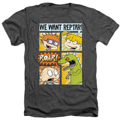 Rugrats We Want Reptar! Comic Men's 30/1 Heather 60 40 Poly Short-Sleeve T-Shirt