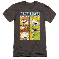Rugrats We Want Reptar! Comic Men's Ultra-Soft 30/1 Cotton Slim Short-Sleeve T-Shirt
