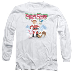 Santa Claus Is Comin To Town Animal Friends Men's 18/1 Cotton Long-Sleeve T-Shirt