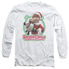Santa Claus Is Comin To Town Penguin Men's 18/1 Cotton Long-Sleeve T-Shirt