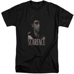 Scarface B&W Tony Men's 18/1 Tall Cotton Short-Sleeve T-Shirt