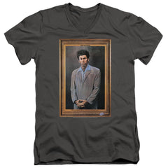 Seinfeld Kramer Portrait Men's 30/1 Cotton Slim V-Neck T-Shirt