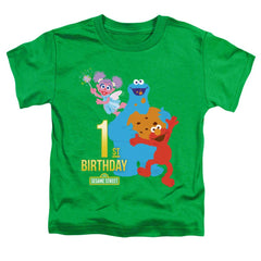 Sesame Street 1st Birthday Toddler 18/1 Cotton Short-Sleeve T-Shirt