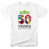 Sesame Street 50 Years Logo Men's 18/1 Cotton Short-Sleeve T-Shirt