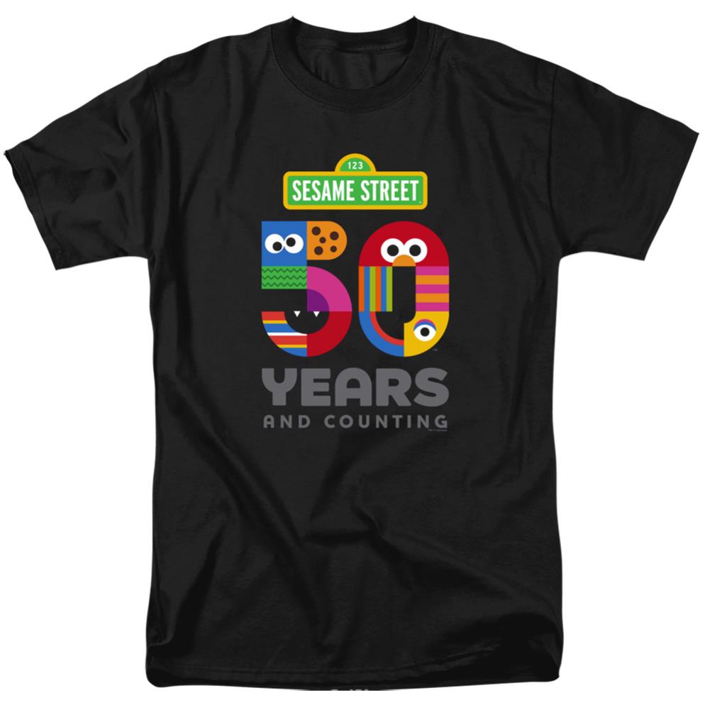 Sesame Street 50 Years Logo Men's 18/1 Cotton Short-Sleeve T-Shirt