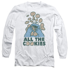 Sesame Street All The Cookies Men's 18/1 Cotton Long-Sleeve T-Shirt
