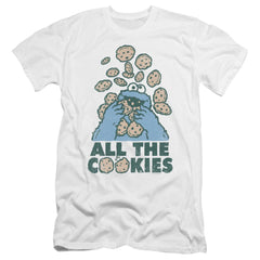 Sesame Street All The Cookies Men's Ultra-Soft 30/1 Cotton Slim Short-Sleeve T-Shirt