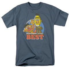 Sesame Street Bert & Ernie Friendship Level: Best Men's 18/1 Cotton Short-Sleeve T-Shirt