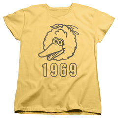 Sesame Street Big Bird 1969 Women's 18/1 Cotton Short-Sleeve T-Shirt