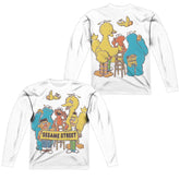 Sesame Street Block Party (Front/Back Print) Men's Regular Fit Polyester Long-Sleeve T-Shirt
