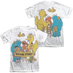 Sesame Street Block Party (Front/Back Print) Men's Regular Fit Polyester Short-Sleeve T-Shirt