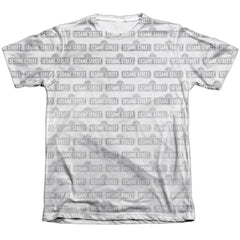 Sesame Street Bw Pattern Men's Regular Fit Poly Cotton Short-Sleeve T-Shirt