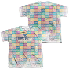 Sesame Street Color Block (Front/Back Print) Youth Regular Fit Poly Short-Sleeve T-Shirt