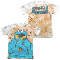 Sesame Street Cookie Crumbs (Front/Back Print) Men's Regular Fit Poly Cotton Short-Sleeve T-Shirt