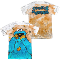 Sesame Street Cookie Crumbs (Front/Back Print) Men's Regular Fit Polyester Short-Sleeve T-Shirt