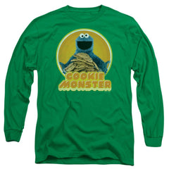 Sesame Street Cookie Iron On Men's 18/1 Cotton Long-Sleeve T-Shirt